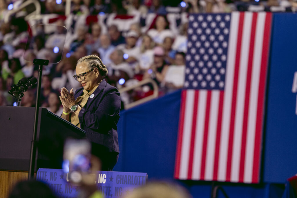 Charlotte Mayor Vi Lyles speaks at a rally for Kamala Harris, September 12, 2024.