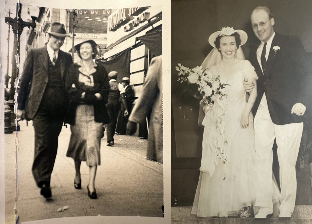 Laura Vinroot Poole's grandparents met in Uptown when her grandmother was on her lunch break. They were married at the old First Baptist Church on Tryon Street, which is now the McGlohon Theater. Photos Courtesy of Laura Vinroot Poole
