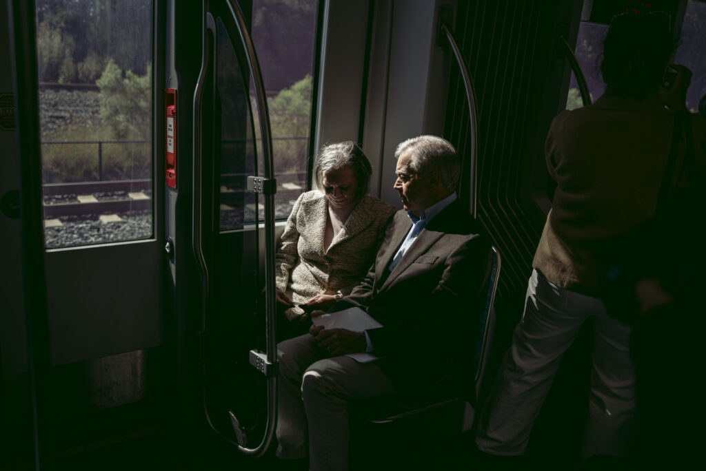 Charlotte light rail mayor Vi Lyles and council member Ed Driggs